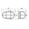 Aplique estanco oval de termoplástico y vidrio, hasta 60W